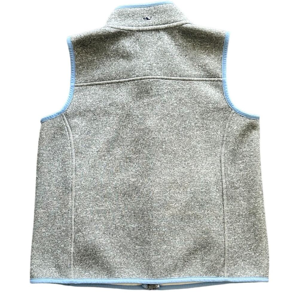 Vineyard Vines Girls Fleece Zip Vest Gray Blue XL 16 - Picture 5 of 6